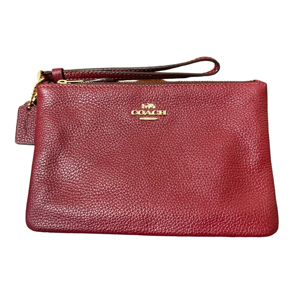 Coach Maroon Red Leather Wristlet